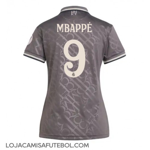 Camisa de Futebol Real Madrid Kylian Mbappe #9 Equipamento Alternativo Mulheres 2024-25 Manga Curta